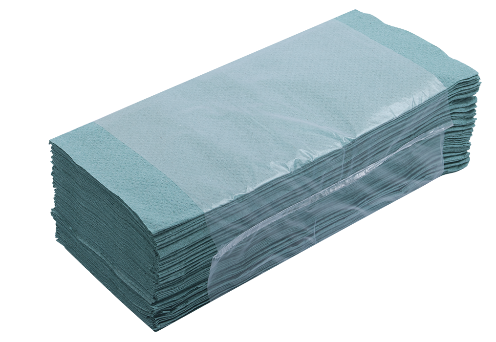 Рушники паперові макулатурні V-подібні, 160 шт, зелені BuroClean 10100102